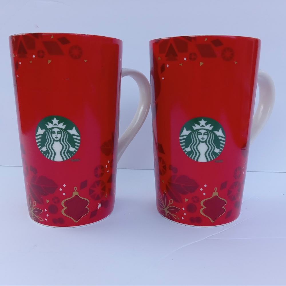 Starbucks 2013 holiday mugs set of 2. 16 oz.